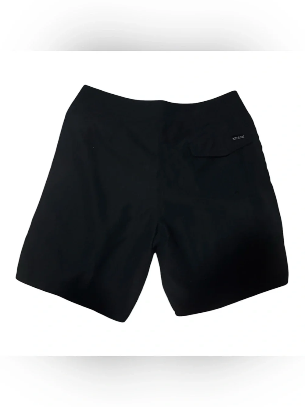 Volcom Black Boardshorts with Blue & Lime Side Stripes